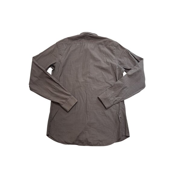 PRADA Long Sleeve Button Up Cotton Shirt in Gray - Picture 2 of 6